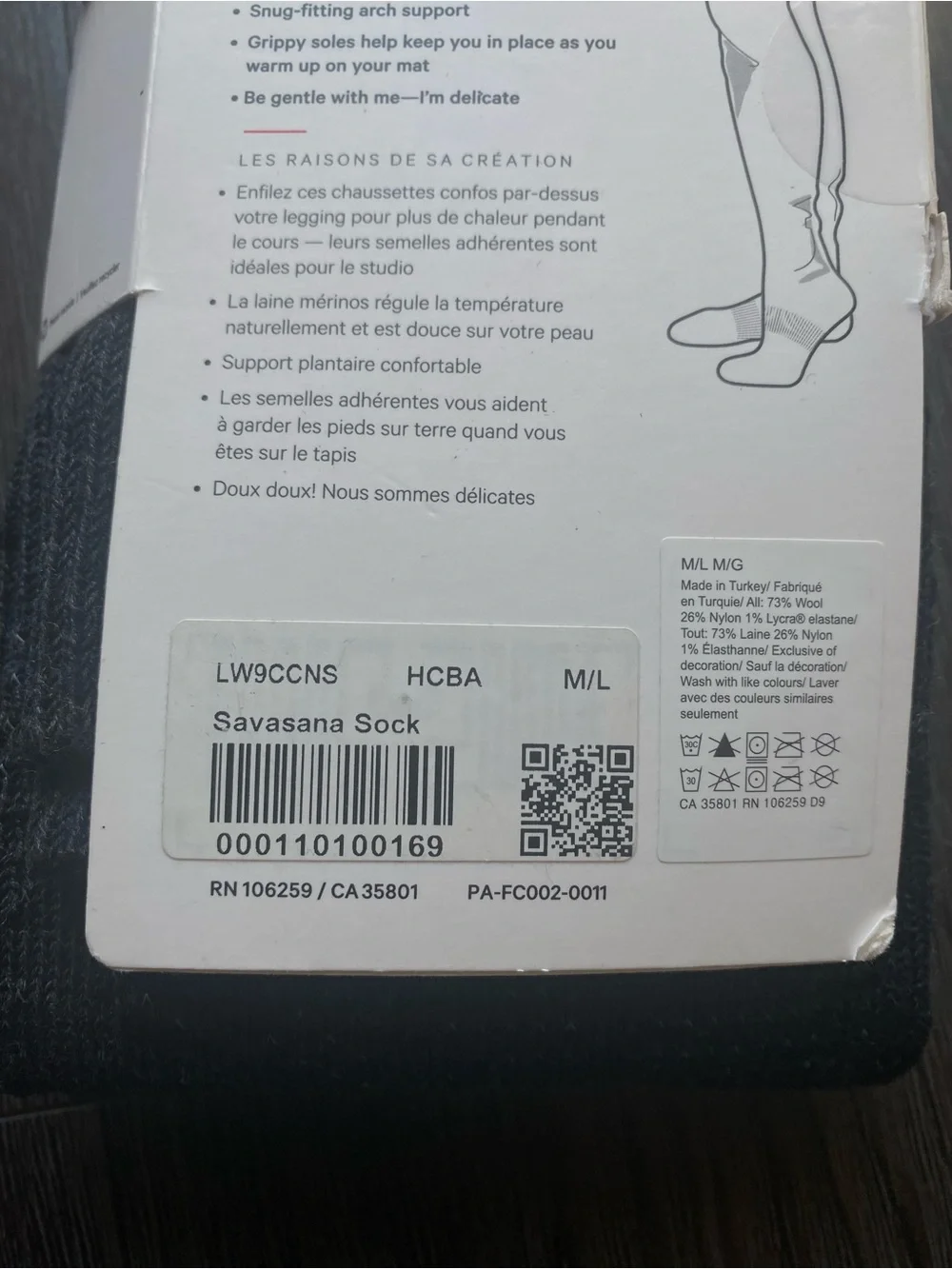 NWT Lululemon Savasana Sock Black Dance Studio Thigh Leggings M/L